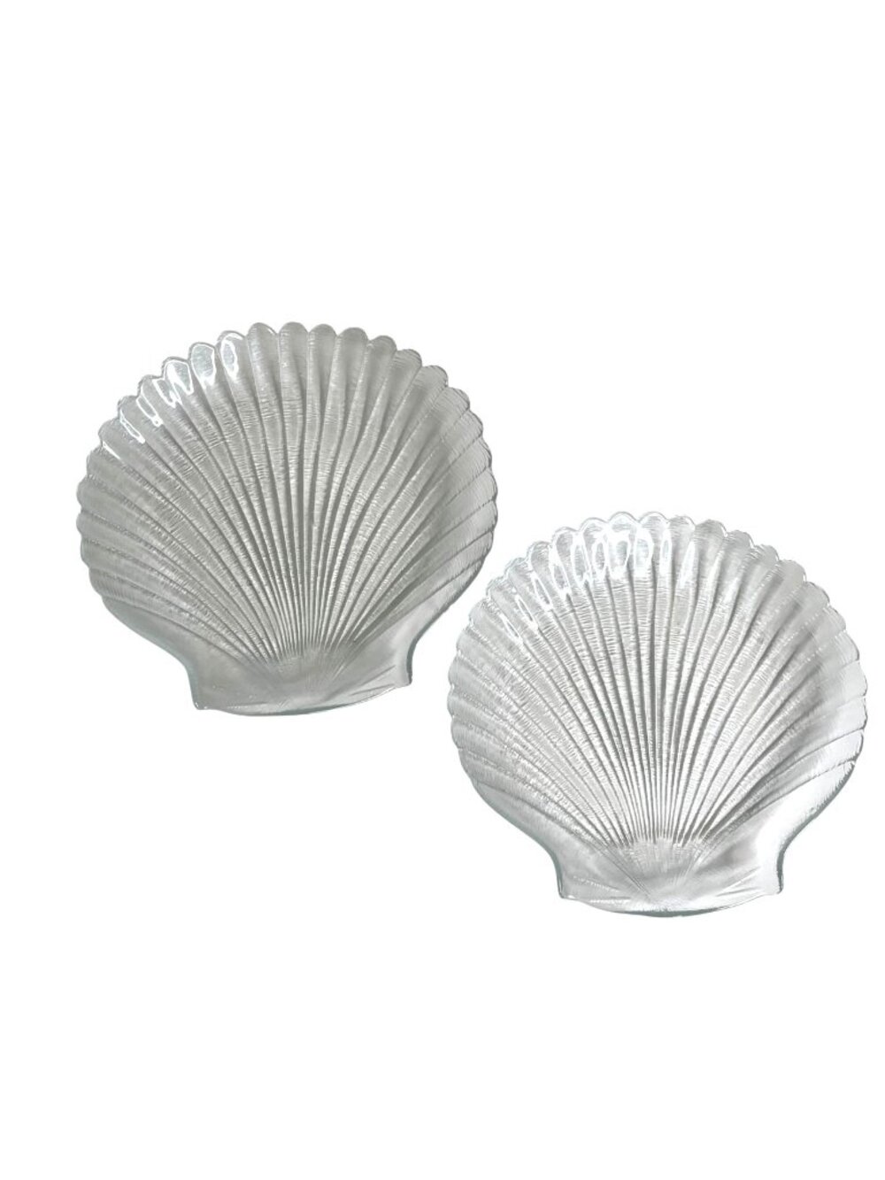 Vintage Shell Seashell Glass Plates by Anchor Hocking 1976 - 78' - 8" x 7.75"